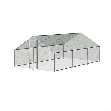 Walk-In Chicken Coop Cage 6x3x2m Galvanized Steel - Weather-Resistant, for Chickens, Ducks, Geese, Small Livestock Enclosure
